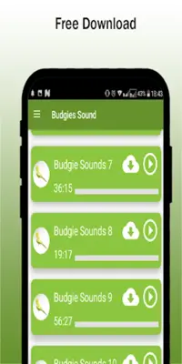 Budgie sounds Chirping android App screenshot 0